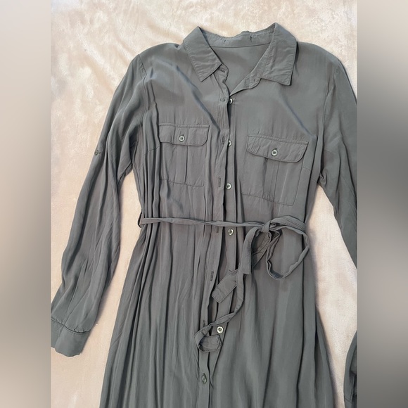 Green Military Style Maxi Dress - Size Medium - Picture 3 of 3